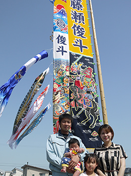 庭園用のぼり設置例